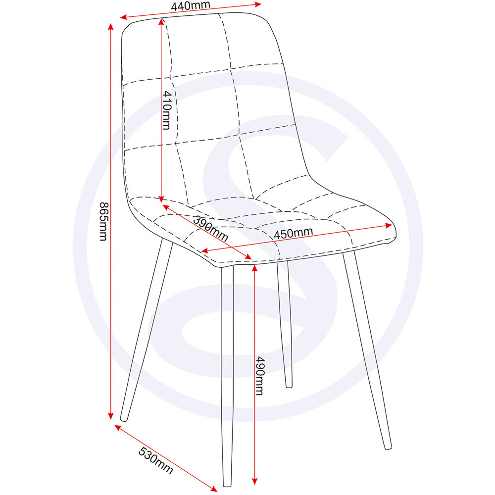 Seconique Fenton 4 Seater Dining Set White and Dark Grey Suede Fabric Image 8