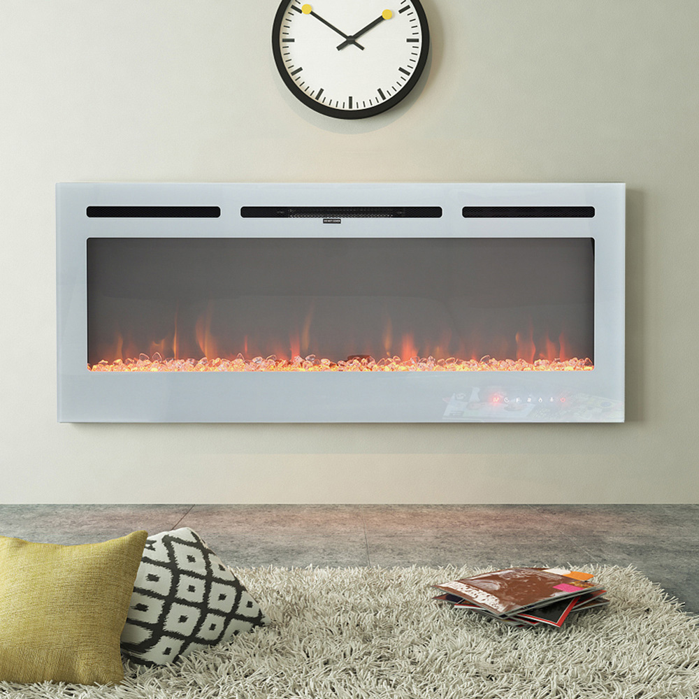 Living and Home White Wall Mounted Electric Fireplace Image 7