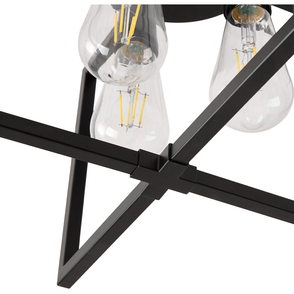 Living and Home 3 Light Black Geometric Metal E27 Ceiling Light Image 5