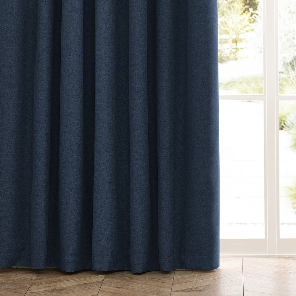 furn. Dawn Blue Blackout Pencil Pleat Curtains 229 x 183cm Image 3