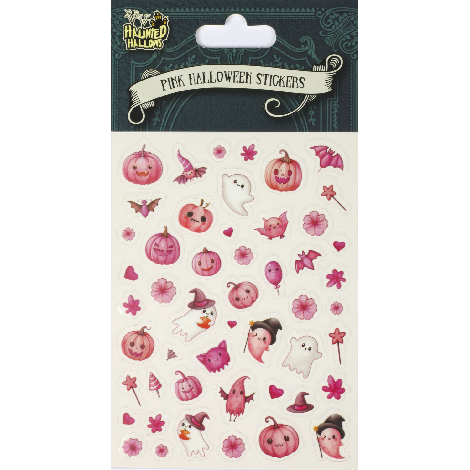 Pack of 48 Pink Halloween Stickers Pink Image