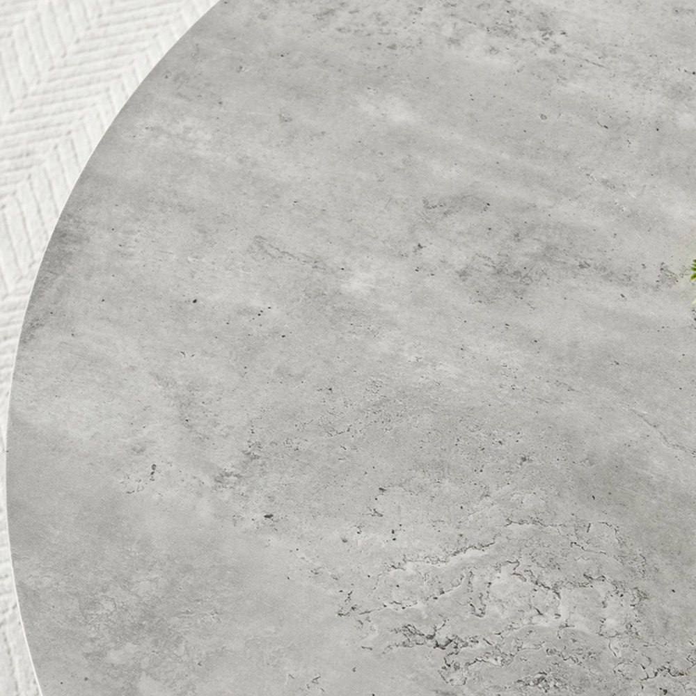Furniturebox Arona Solara Concrete Effect 6 Seater Round Dining Set Grey Black and White Image 5