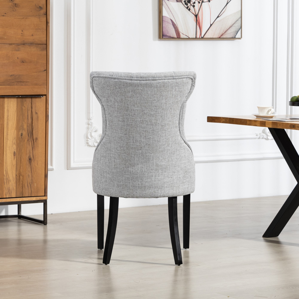 Artemis Home Lurano Set of 2 Light Grey Fabric Dining Chair Image 5