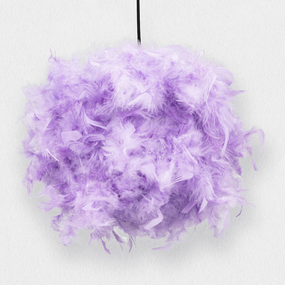 Happy Homewares Lilac Feather Decorated Pendant Shade Image 6