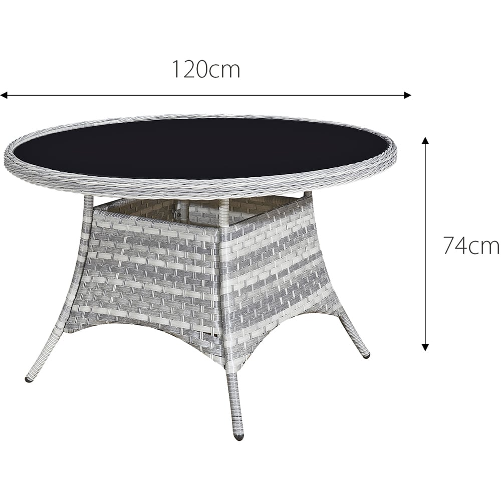 Oseasons Sicilia 4 Seater Dove Grey Rattan Dining Set Image 4