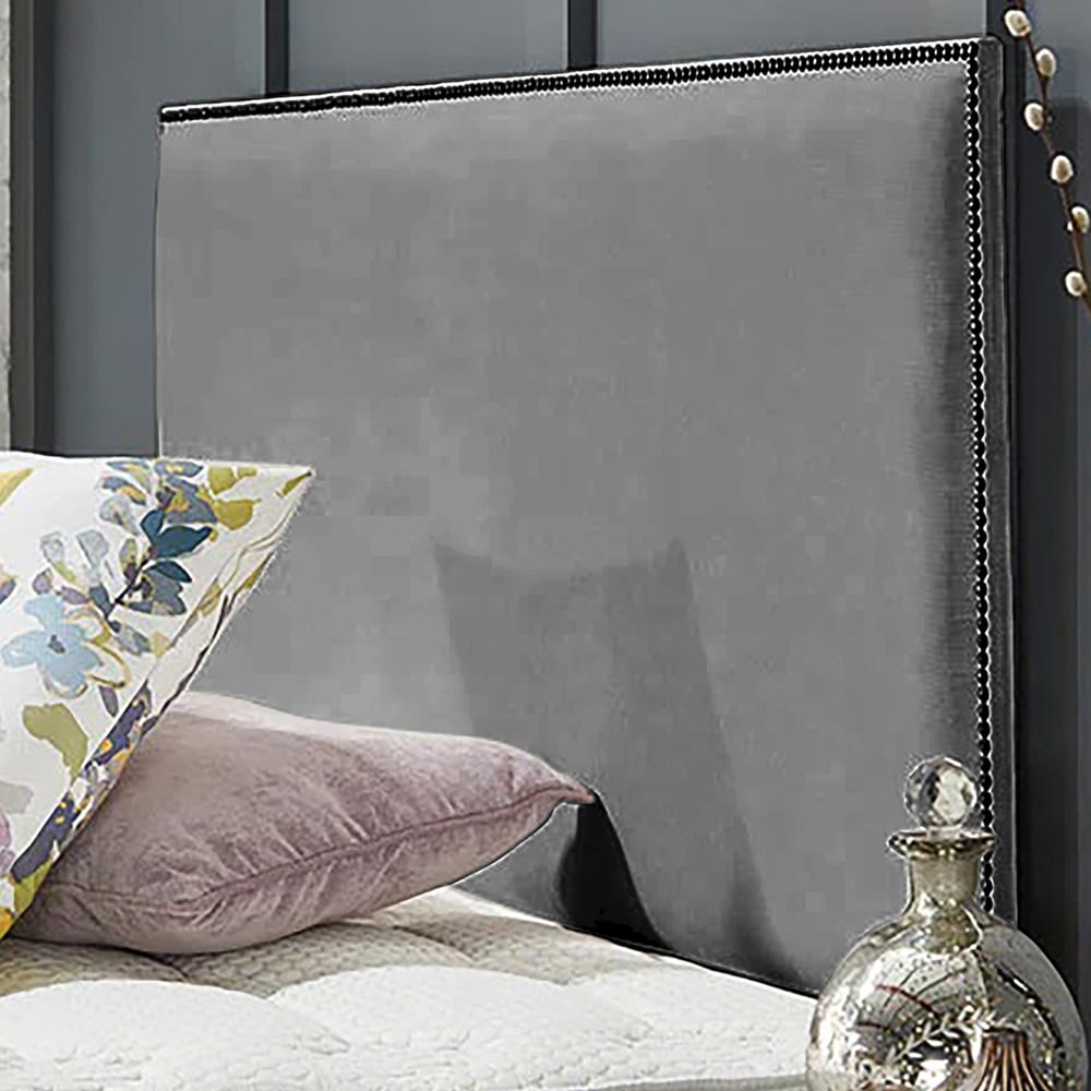Eleganza Home Riely Single Silver Naples Strutted Headboard Image 1