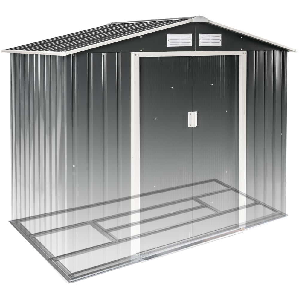 tectake Grey and White Gable Roof Shed Image 3