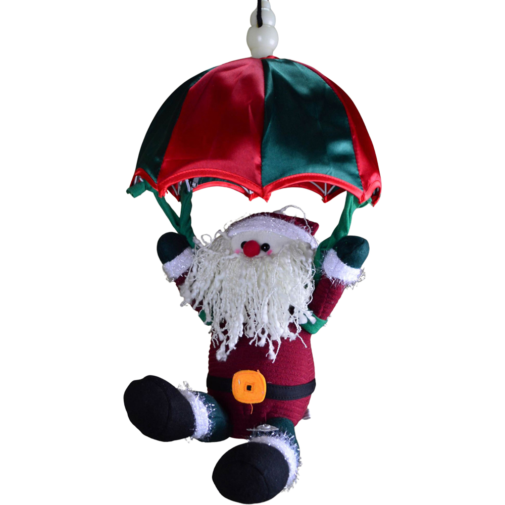 Premier Animated and Musical Parachuting Christmas Santa Decoration 45cm Image 1