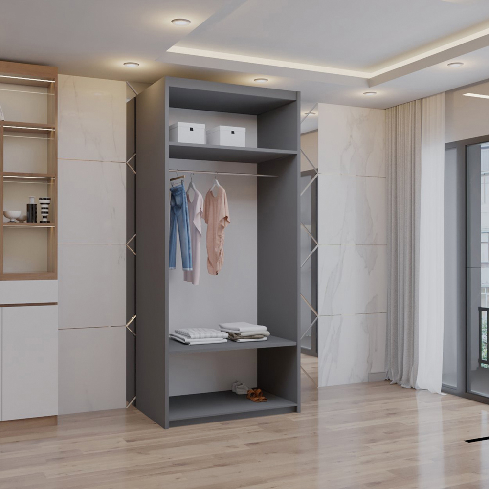 Sliding Wardrobes 4U 2 Sliding Door Grey Full Length Mirrored Wardrobe Image 2