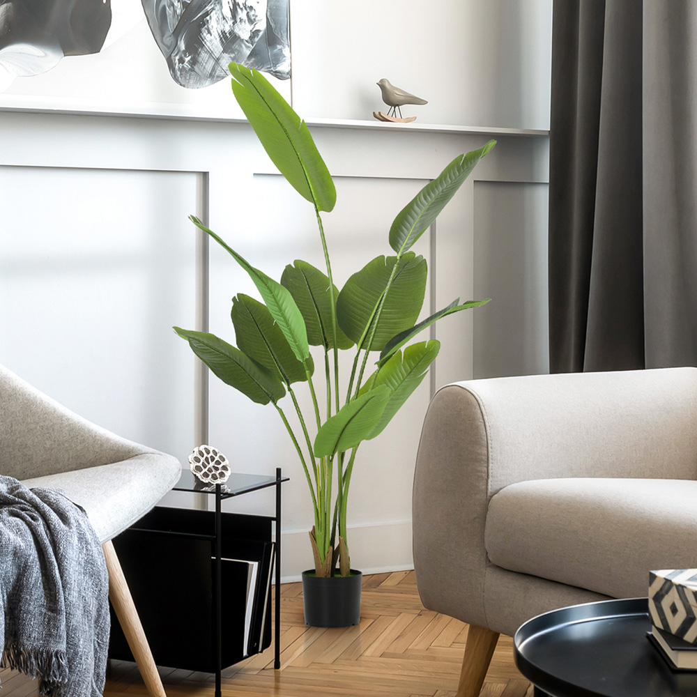 HOMCOM Green Bird of Paradise Artificial Plant Pot with Flocking 160cm Image 5