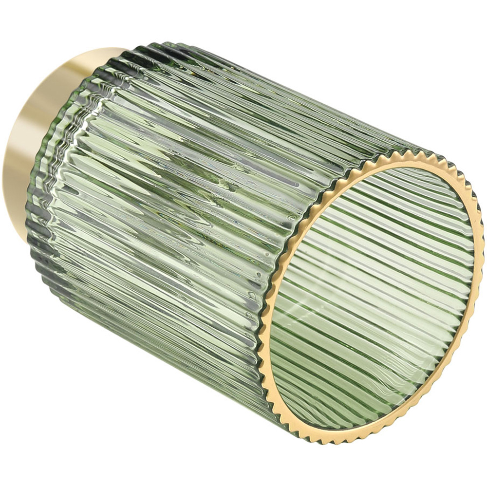 Living and Home Ribbed Glass Brush Holder 8.2cm Image 4