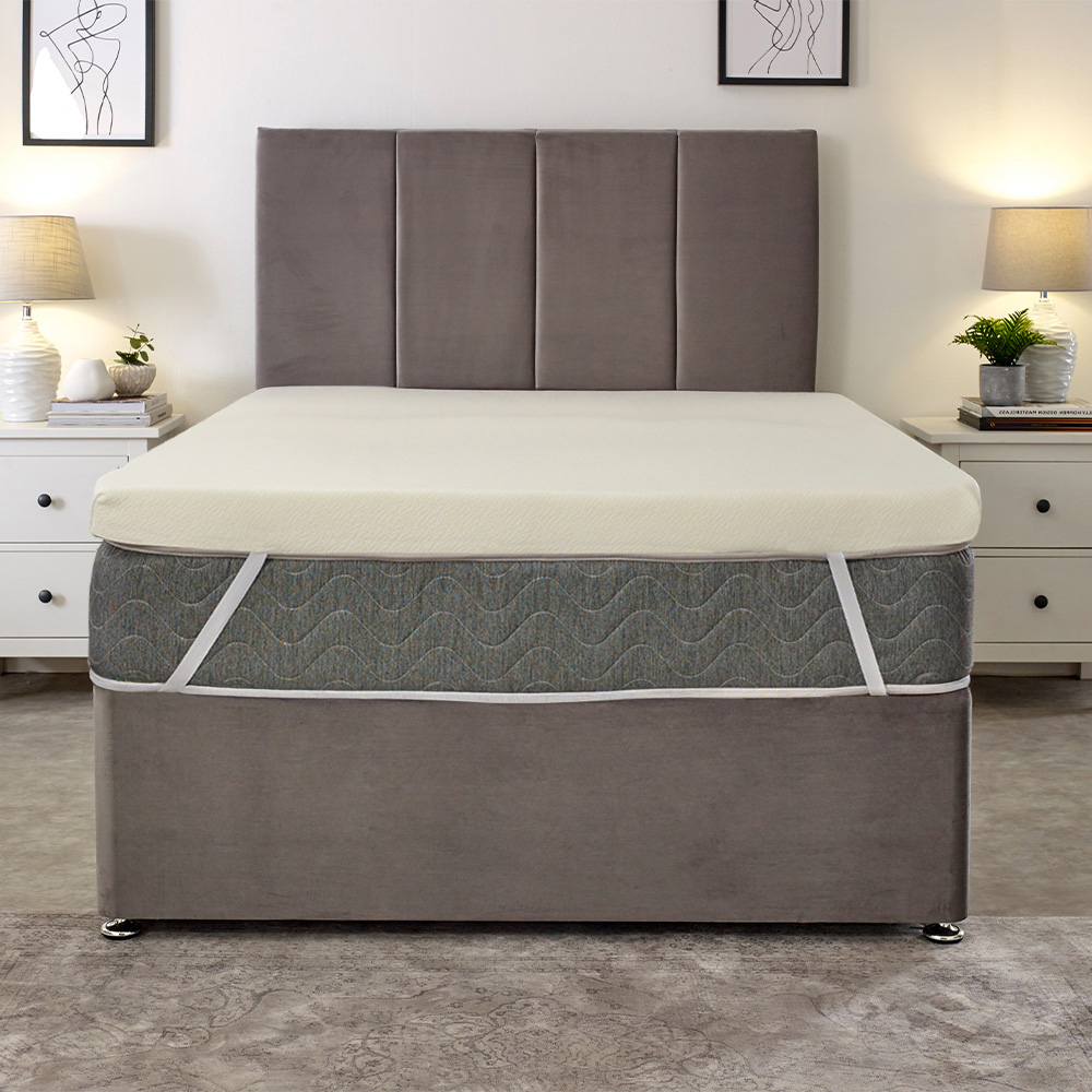 Starlight Beds European King Size Memory Foam Mattress Topper with Elastic Straps 1 inch Image 4