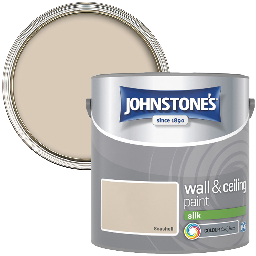 Johnstone's Walls & Ceilings Seashell Silk Emulsion Paint 2.5L Image 1