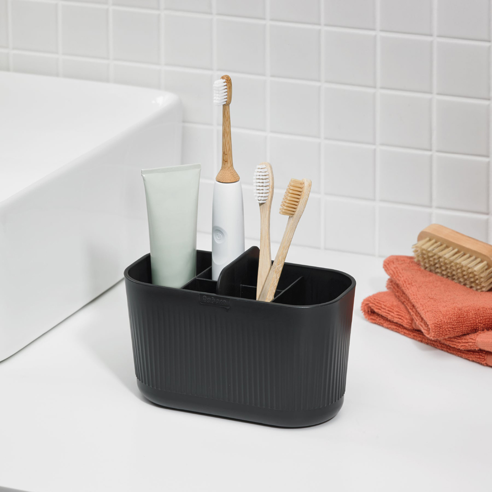 ReBorn Dark Grey Large Recycled Plastic Bathroom Caddy Image 2