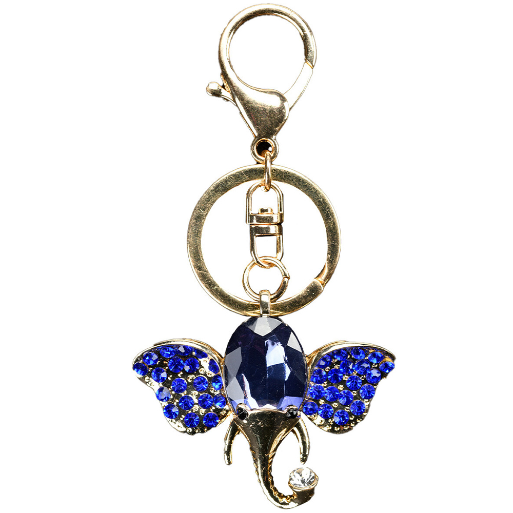 Elephant Charm Keyring - Blue Image