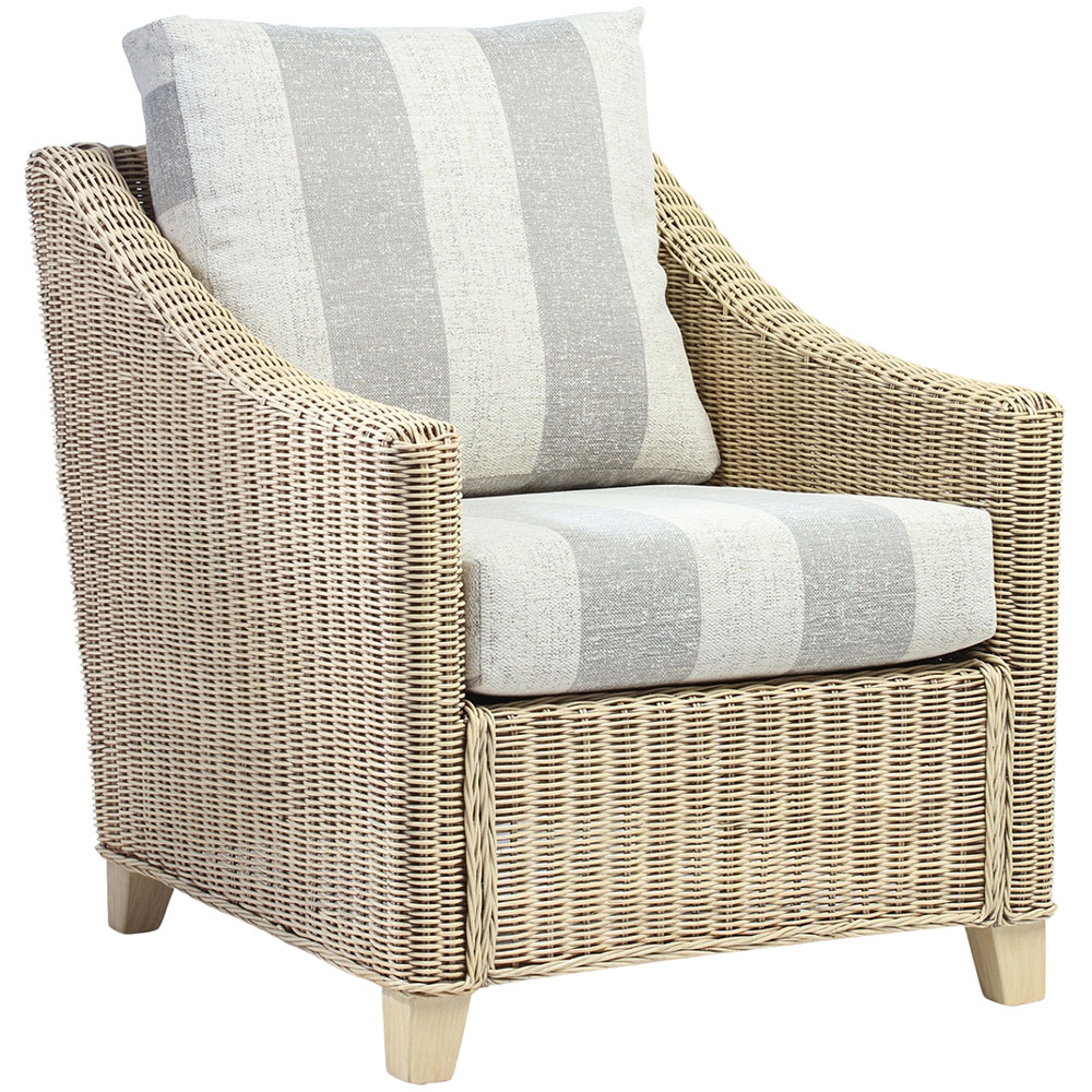Desser Furniture Dijon Natural Rattan Atena Stripe Armchair Image 2