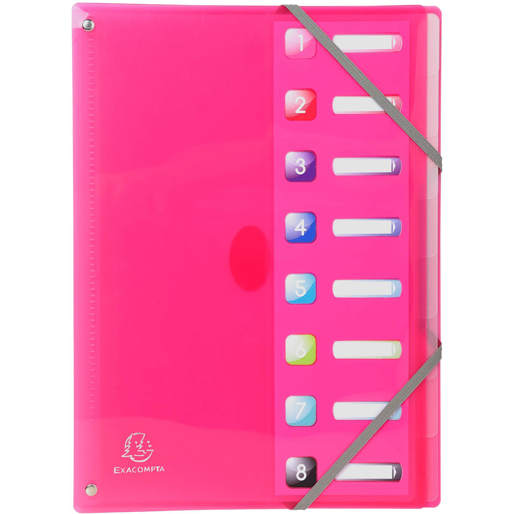 Exacompta Iderama Assorted Colours 8 Sections PP A4 Multi Part File 8 Pack Image 5
