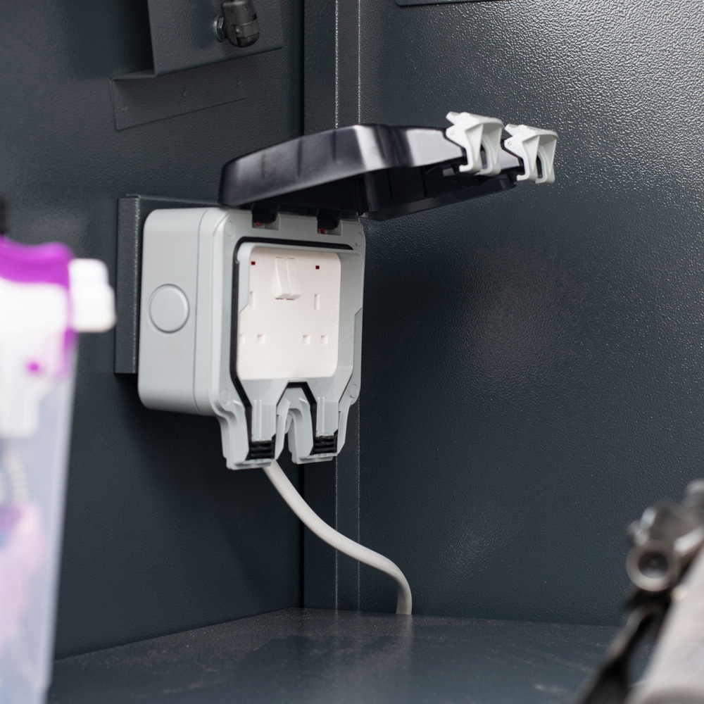 Asgard Maxess E Pro 8 x 4ft Double Door Cream Bike Storage Shed Image 7