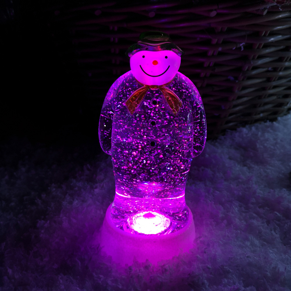 Samuel Alexander Colour Changing The Snowman and The Snow Dog LED Christmas Water Spinner 23cm Image 3