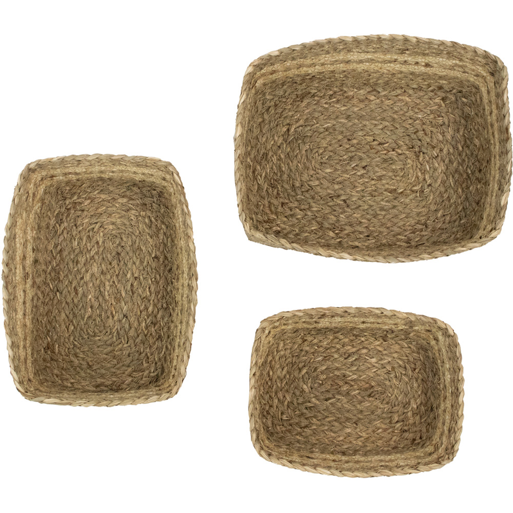 JVL Palma Maize Natural Rectangular Storage Basket 3 Pack Image 4