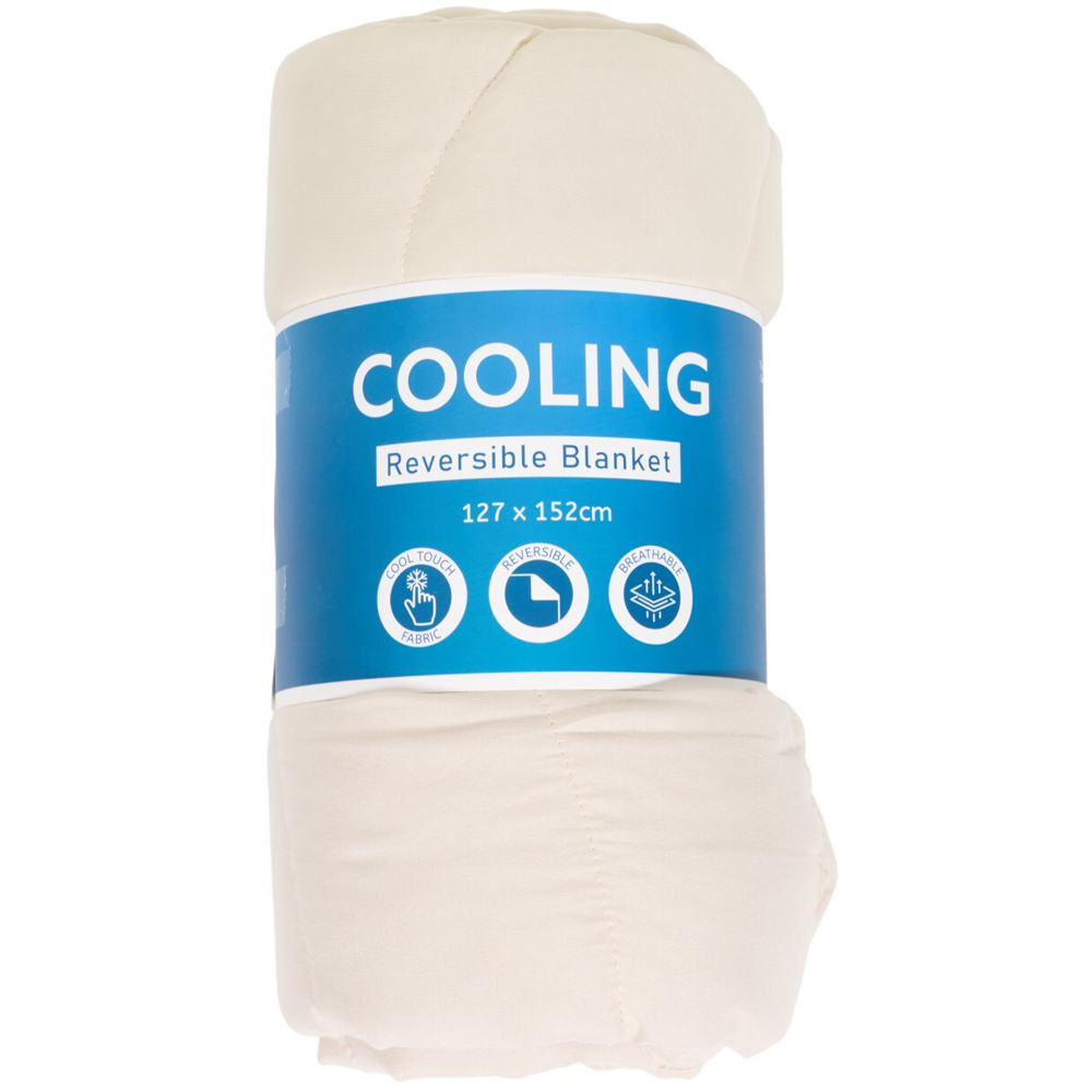 Quilted Cooling Reversible Blanket Natural Image 1