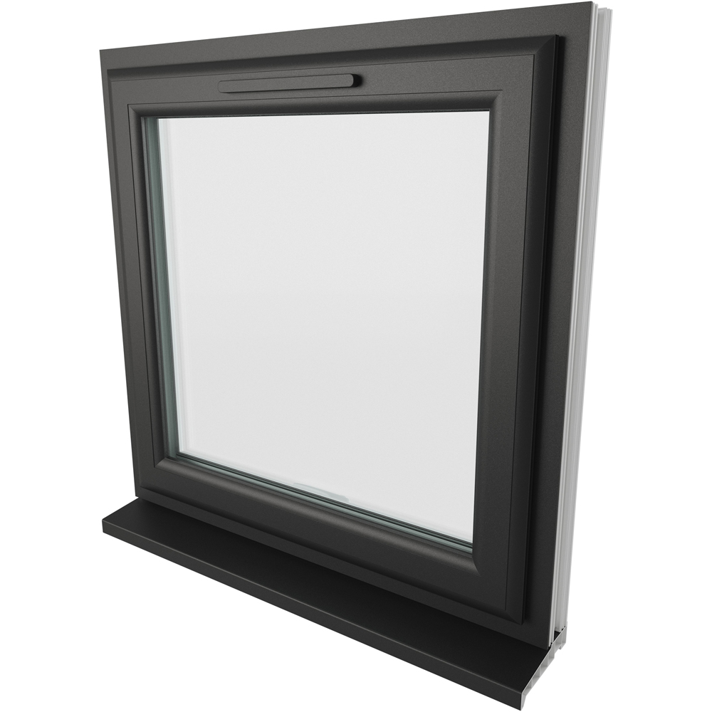 Crystal Black and White Top Hung Opener Clear Triple Glazed Window 610 x 610mm Image 3