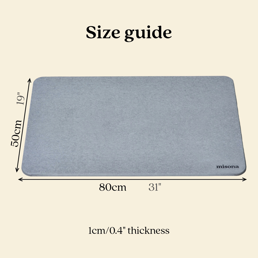 Allure Bath Fashions Grey Large Stone Diatomite Bath Mat 50 x 80cm Image 7