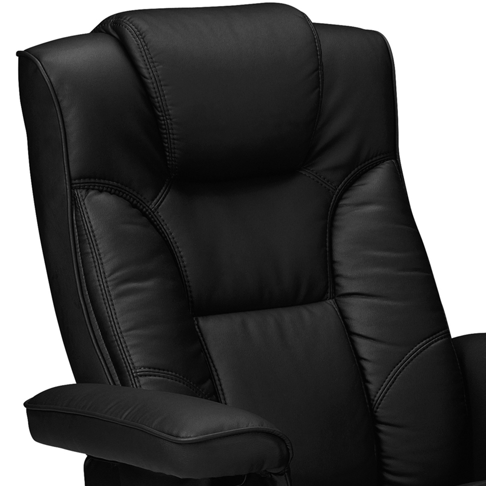 Julian Bowen Malmo Black Faux Leather Swivel Recliner Chair with Footrest Image 3