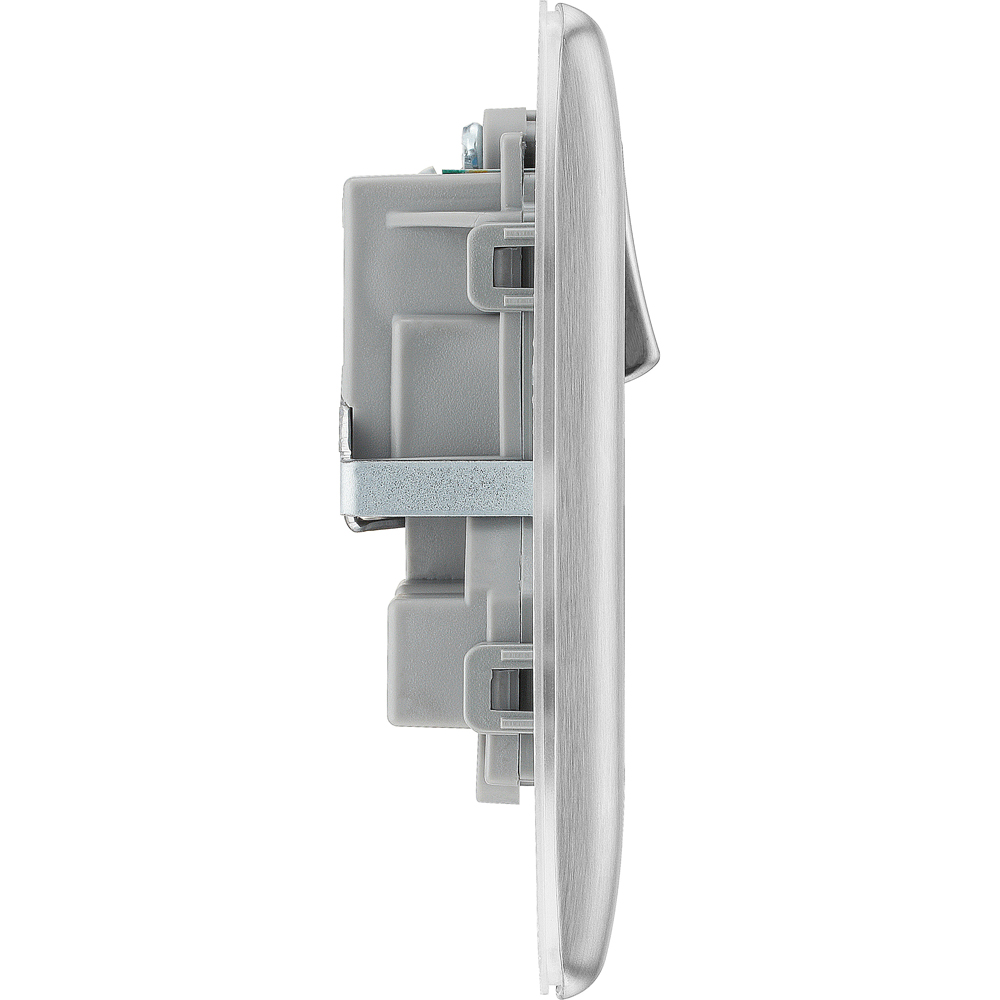 BG Nexus 13A Brushed Steel Double Switched Socket 5 Pack Image 3