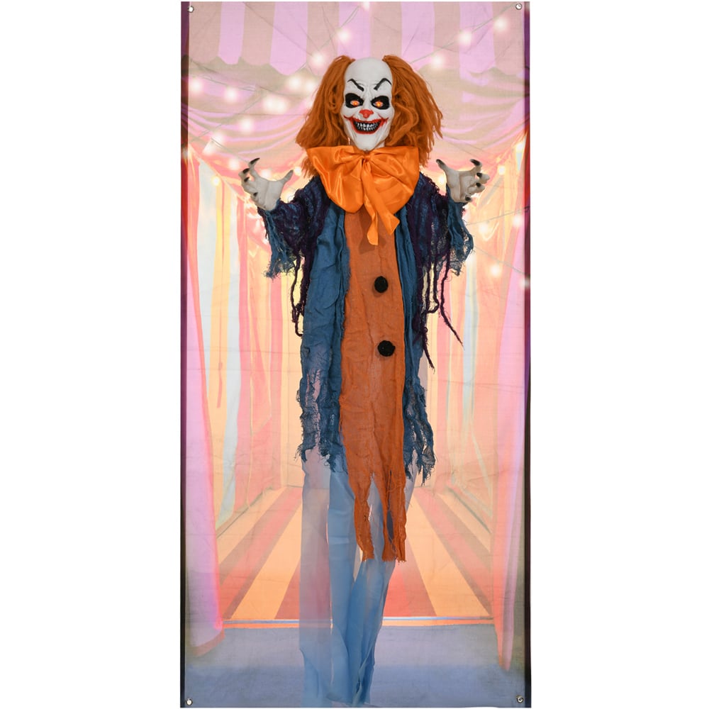 HOMCOM Circus Clown Animated Prop Outdoor Halloween Decoration Image 1