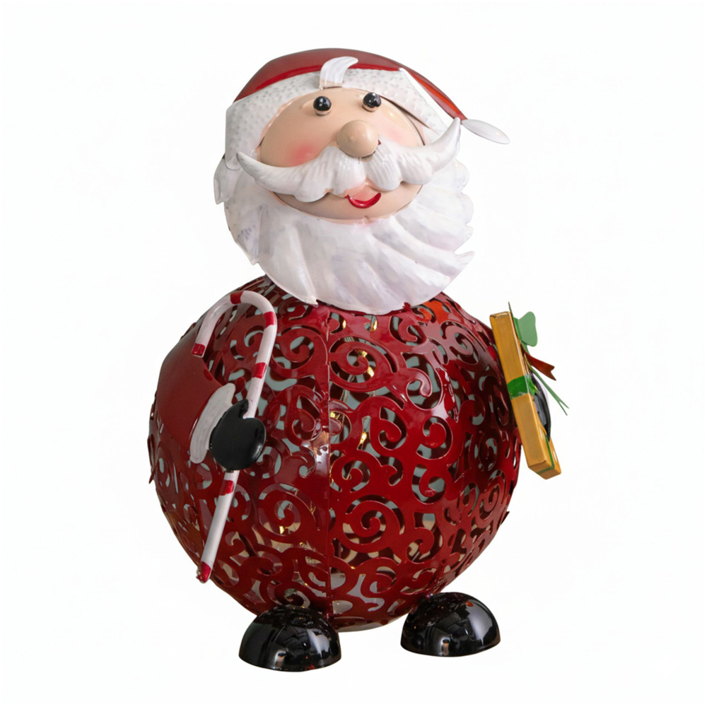 Samuel Alexander Warm White LED Filigree Santa Folk Light Christmas Decoration 30cm Image