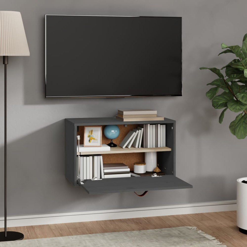 vidaXL Single Door Grey Wall Cabinet Image 9