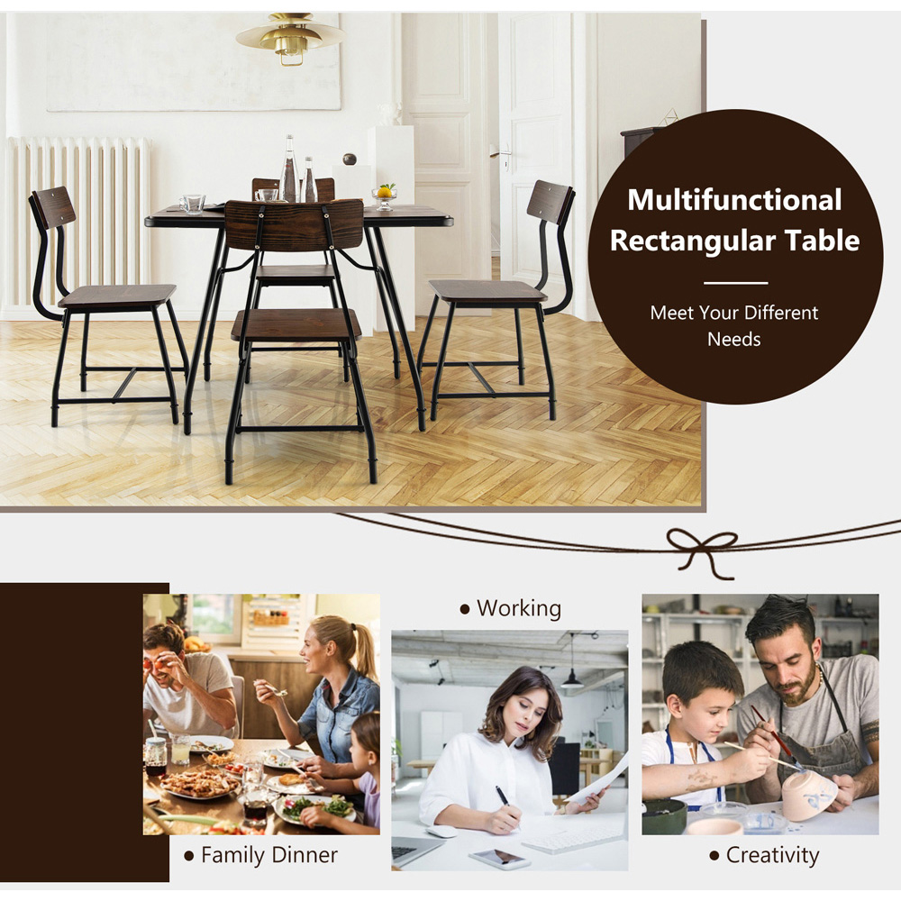 Costway 4 Seater Industrial Style Dining Table Image 8
