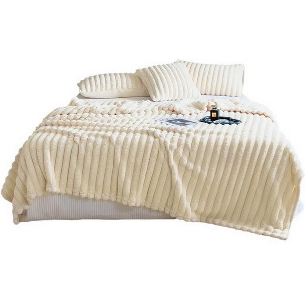 Dyzi Double Sided Luxurious Faux Rabbit Fur Winter Throw Blanket 150 x 200cm Image 1