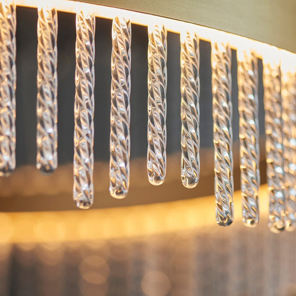 Merano Trapani Clear Glass Brushed Gold Plate Pendant Light Image 6