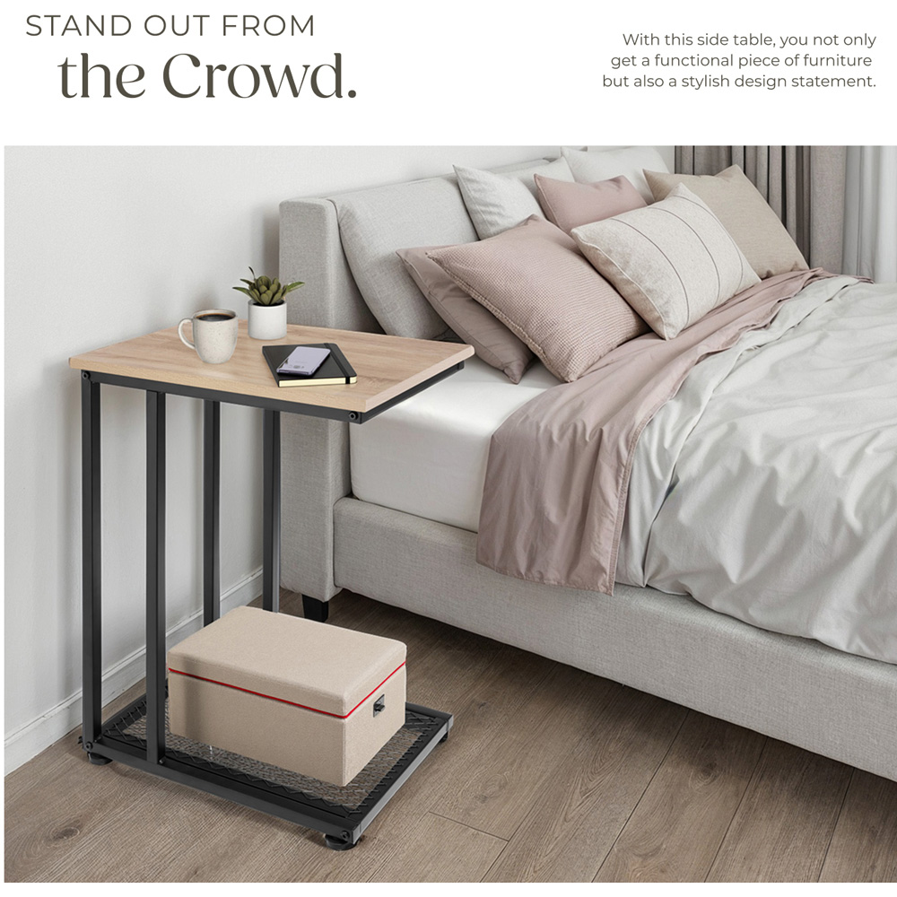 tectake Eton 2 Shelf Light Sonoma Oak Bedside Table Image 6