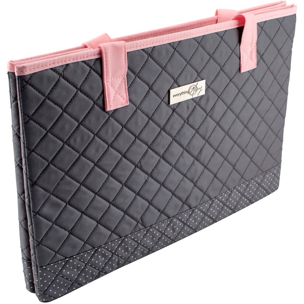 Everything Mary EVM10143-3 Grey and Pink Quilted Sewing Machine Tote 43 x 20 x 28cm Image 2