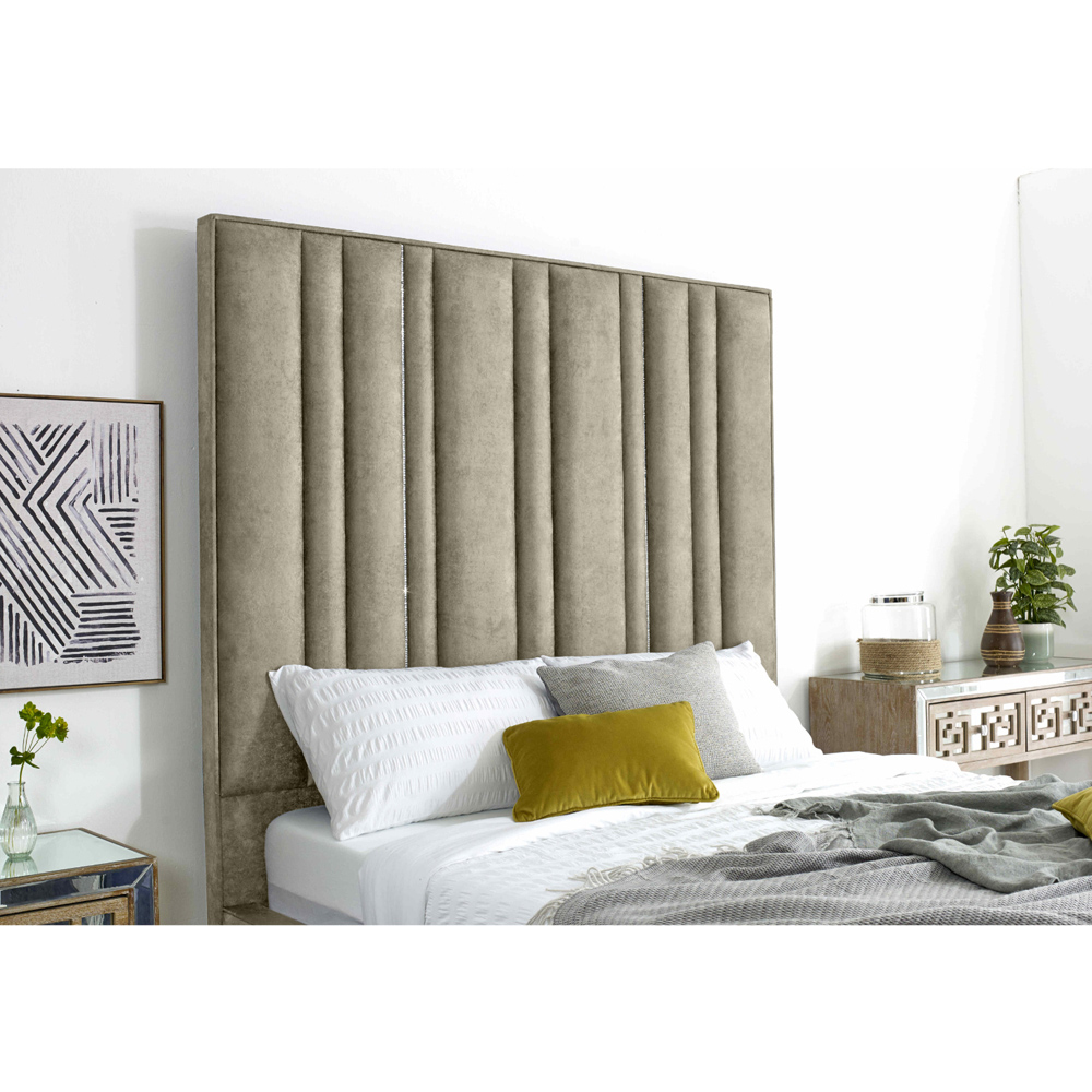 Eleganza Madrid King Size Pearl Oakland Fabric Bed Frame Image 3