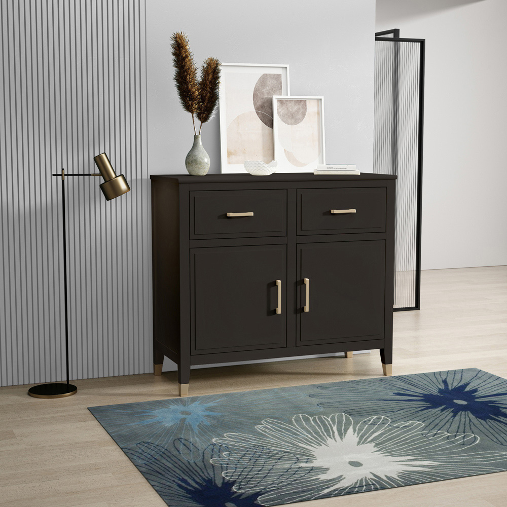 Palazzi 2 Doors 2 Drawers Black Sideboard Image 8