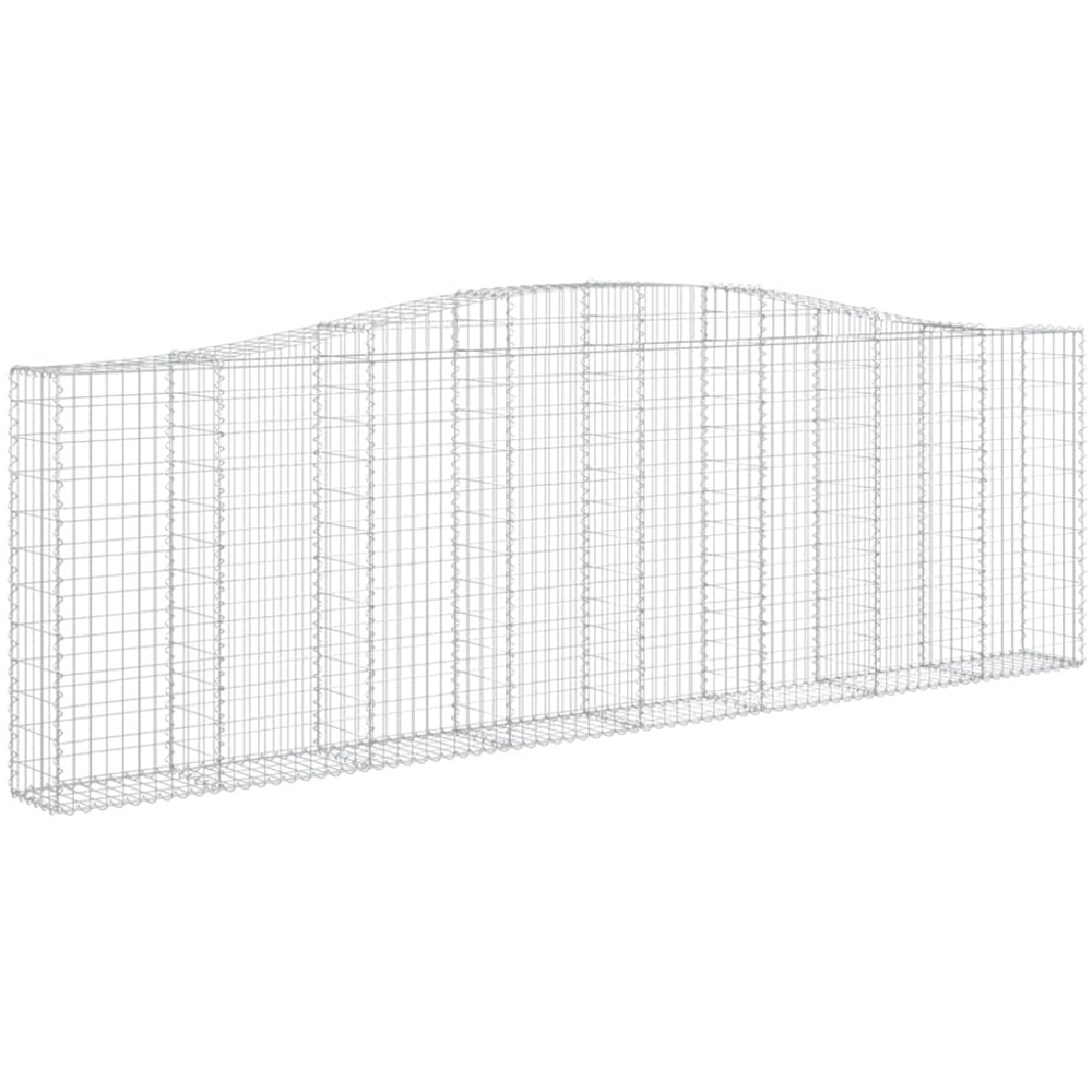 vidaXL Silver Galvanised Iron Arched Gabion Basket 400 x 30 x 120/140cm 4 Pack Image 1