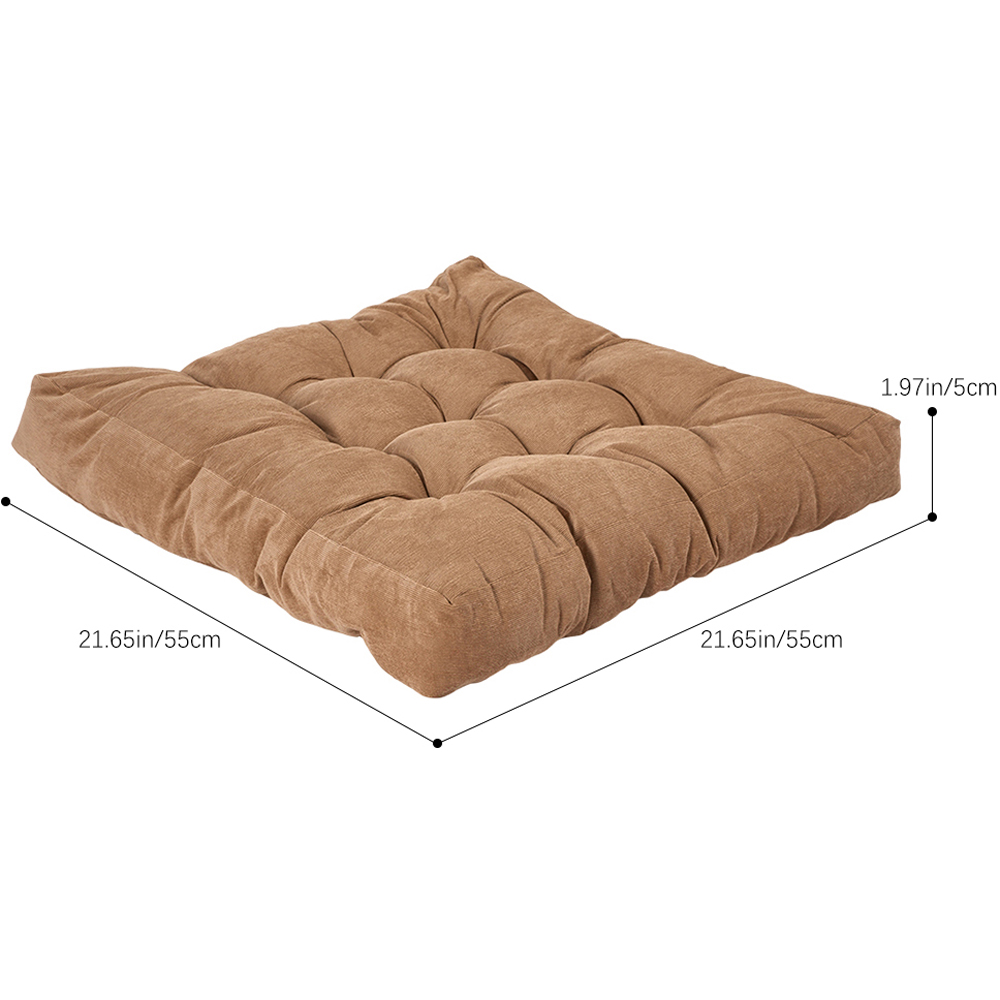 Living and Home Light Coffee Soft Corduroy Chair Cushion 55 x 55cm Image 8