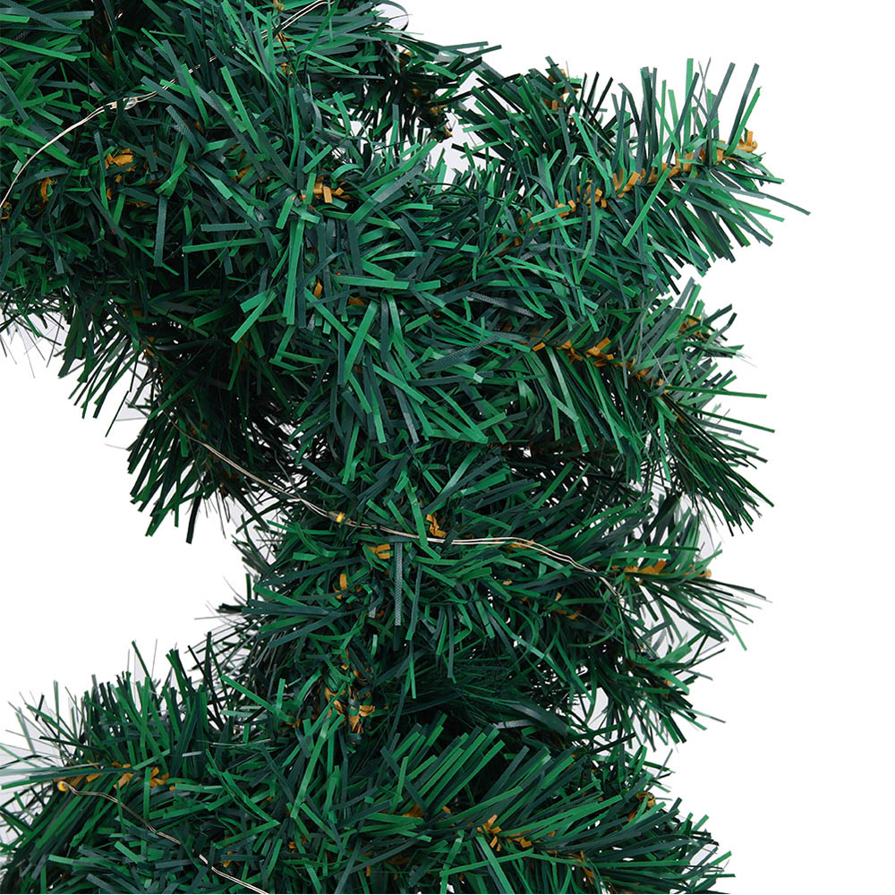 Living and Home Green Heart Shaped Artificial LED Door Wreath 42cm Image 7