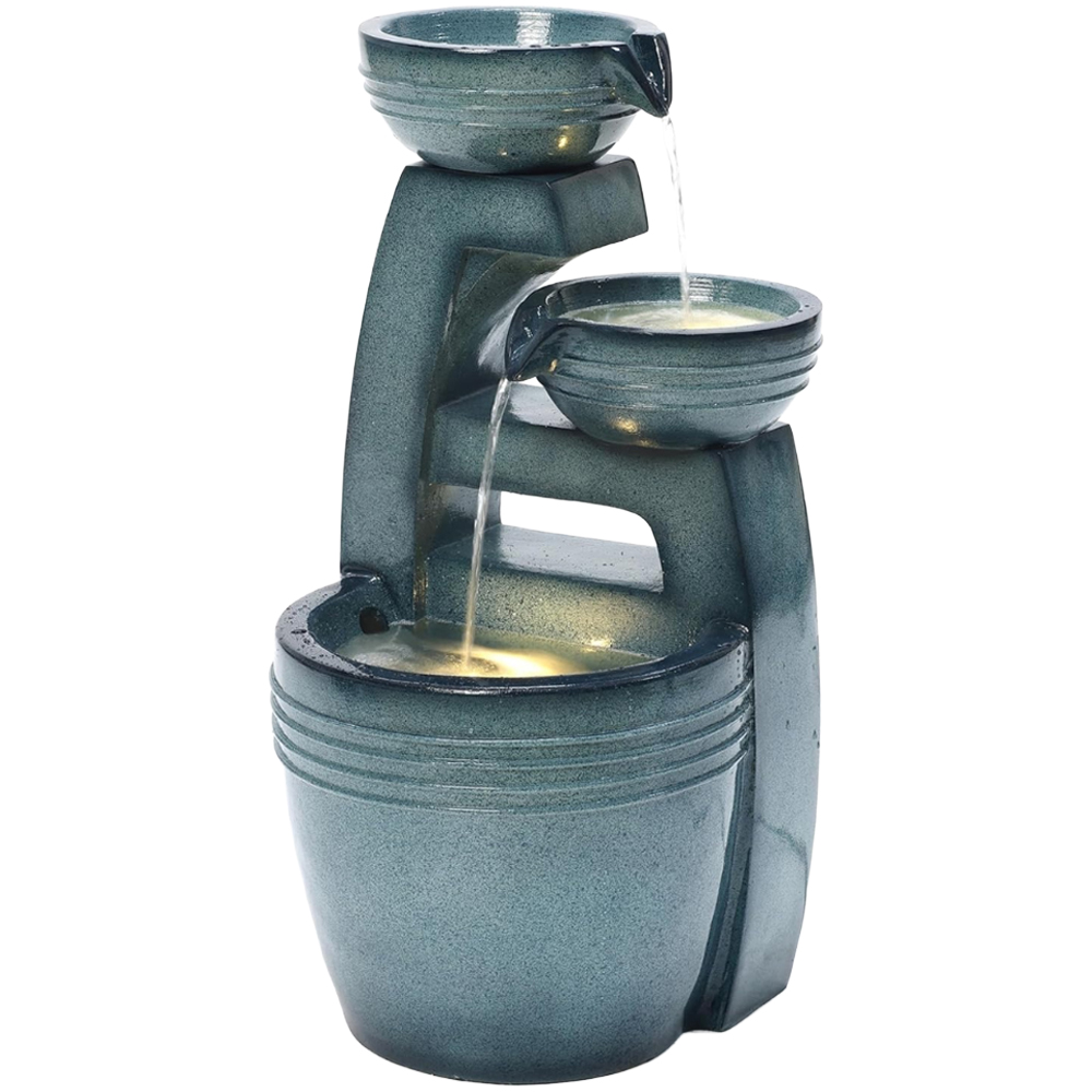 Serenity 3-Tier LED Faux Ceramic Water Feature Image 1