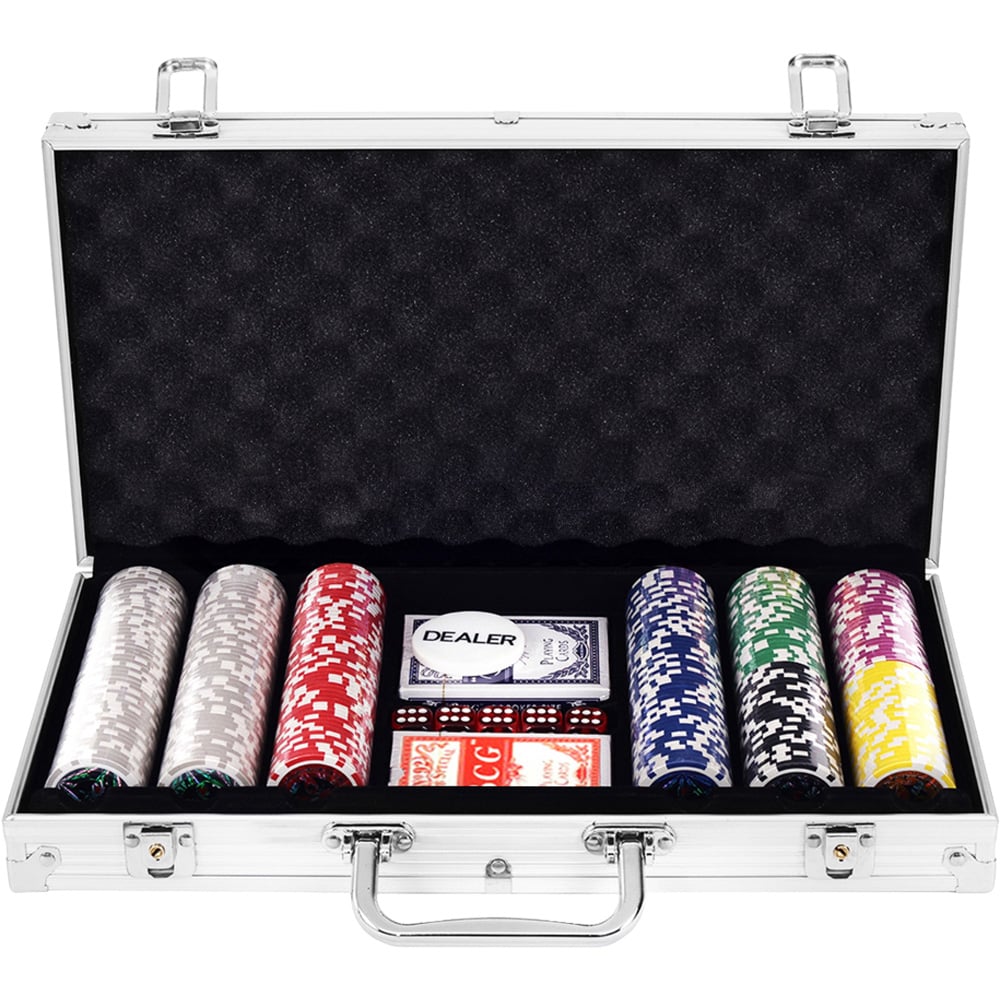 Costway Silver Texas Holdem Poker Set in Aluminium Case Image 1