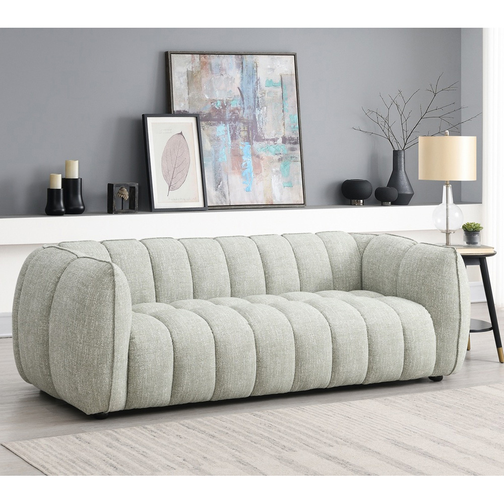 Lincoln 3 Seater Pale Green Sofa Image 4