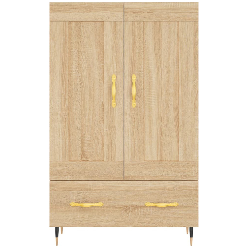 vidaXL 2 Door Single Drawer 2 Shelf Sonoma Oak Highboard with Metal Legs Image 5