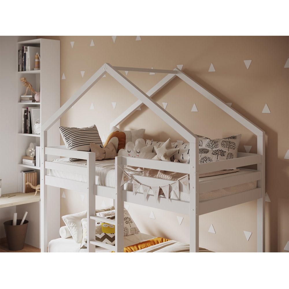 Flair White Wooden Nest House Bunk Bed Image 2