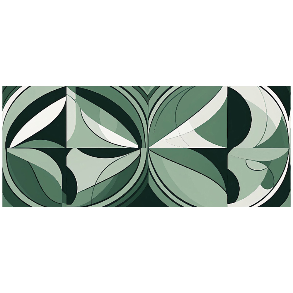 Warren Reed Designer Geometric Green Black Glass Bathroom Splashback 25 x 60cm Image 2