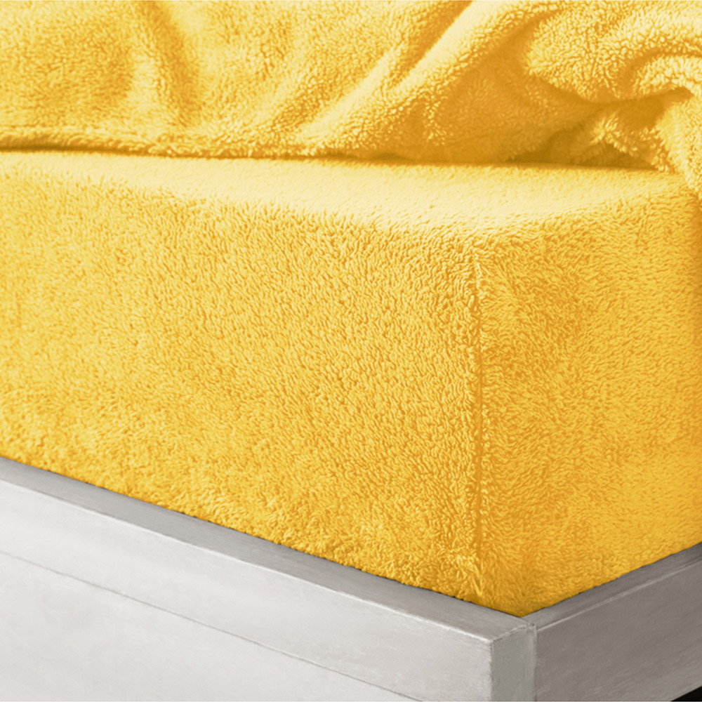 Velosso King Size Ochre Teddy Fleece Fitted Sheet Image 2
