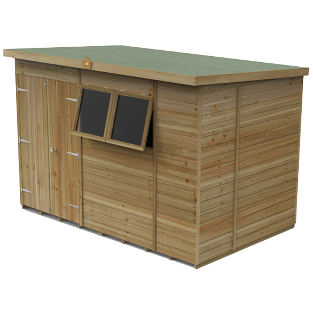 Forest Garden Timberdale 10 x 6ft 2 Opening Pent Shed Image 1